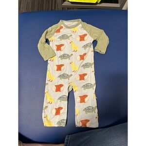 0-3 m Baby Boy Kickee Pajama Sleeper Bamboo